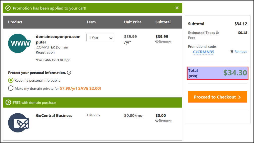 GoDaddy price not as expected
